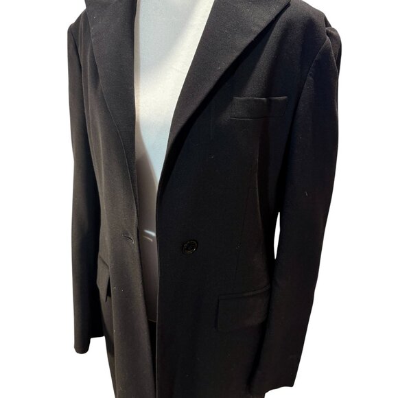 Vintage Lauren Ralph Lauren Black 100% Pure Wool Long Coat/Blazer - Picture 1 of 7